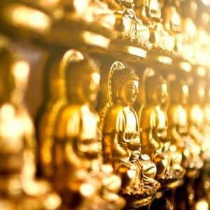 gold buddha figurine lot