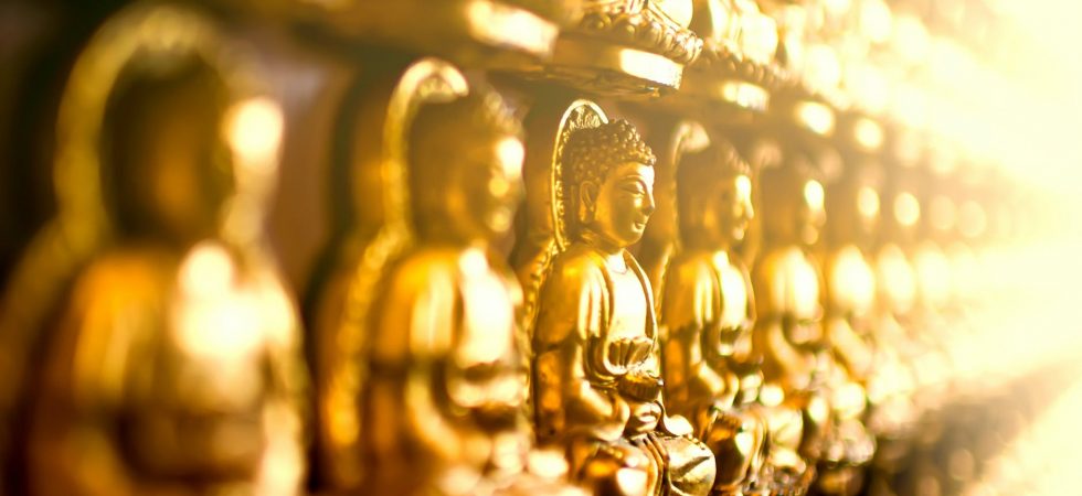 gold buddha figurine lot